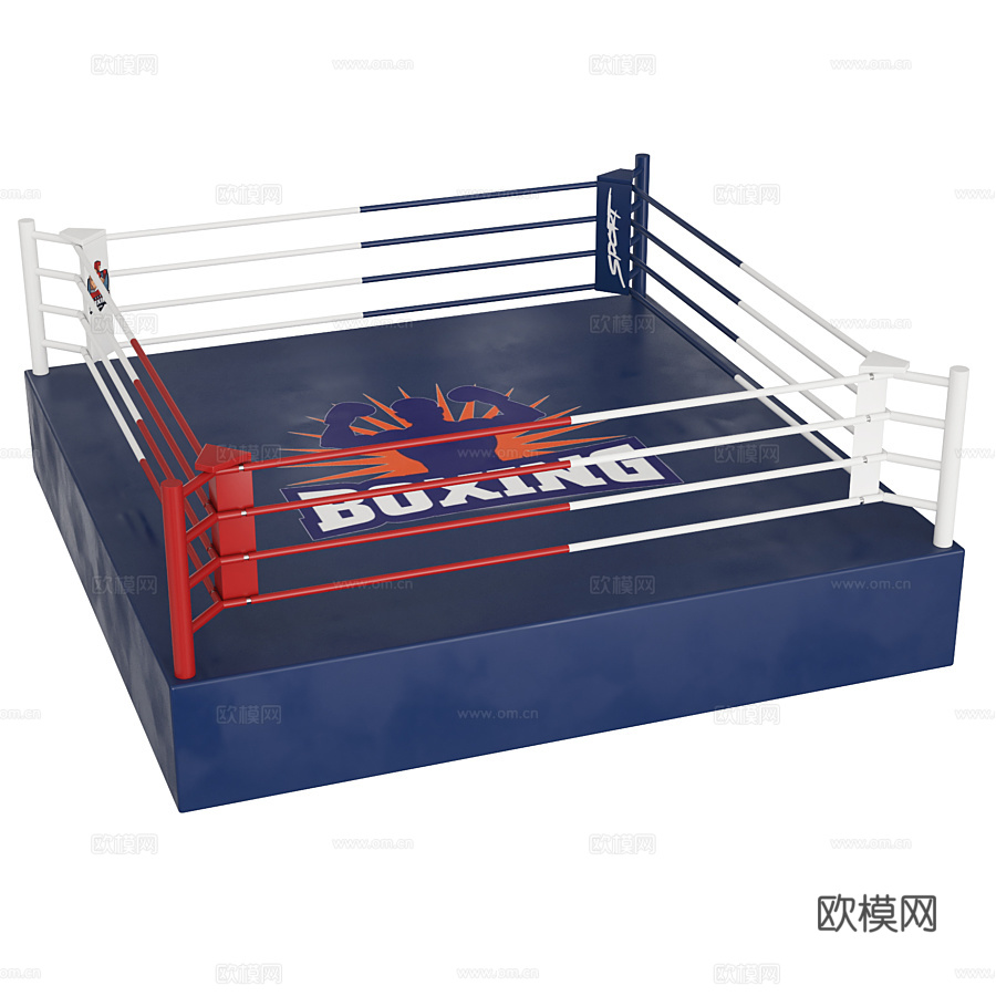 现代拳击台擂台健身器材su模型下载