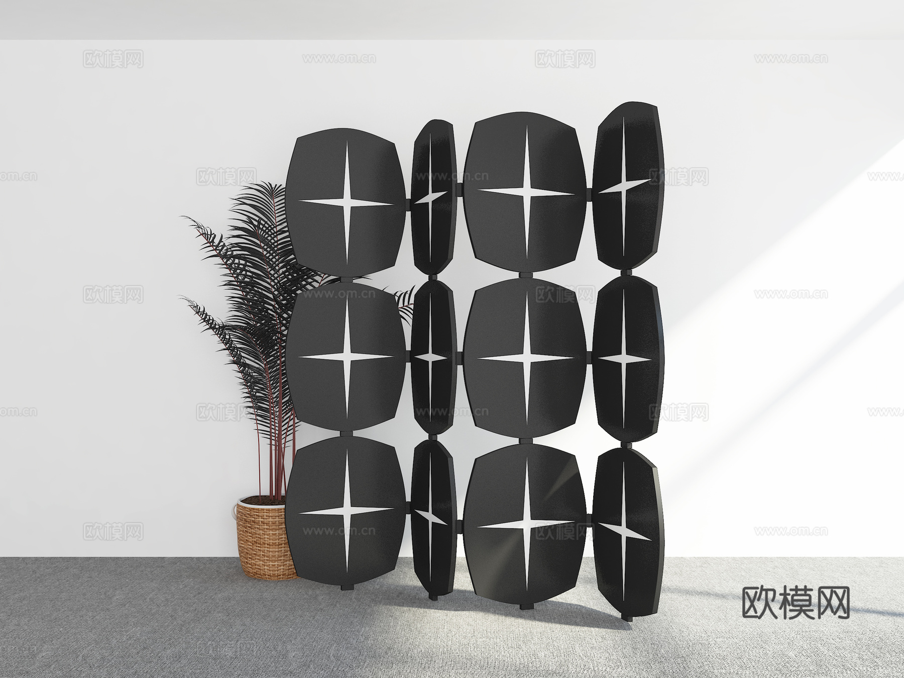 现代屏风3d模型下载