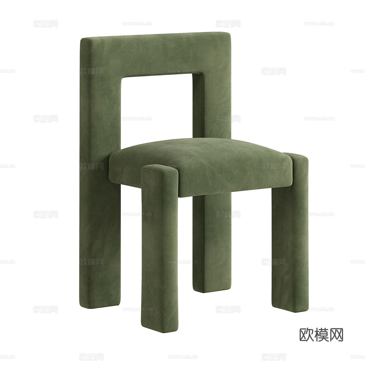 现代意式奶油风布艺椅子3d模型