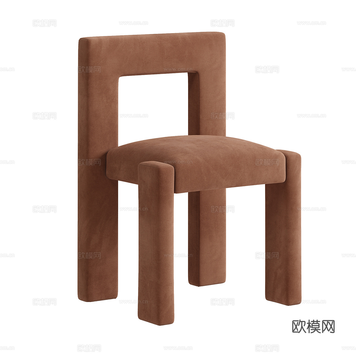 现代意式奶油风布艺椅子3d模型