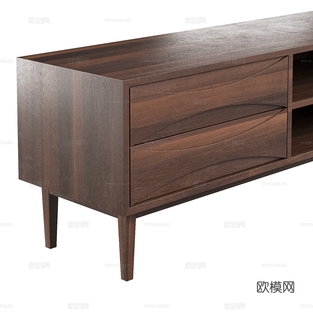 新中式实木电视柜3d模型