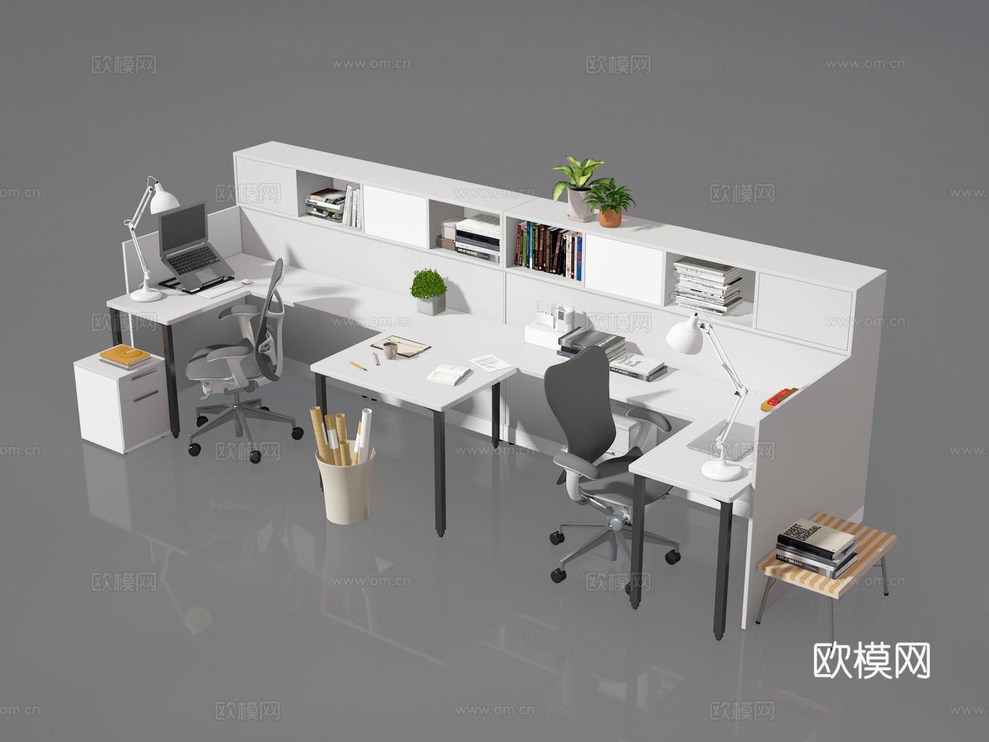 办公桌椅3d模型