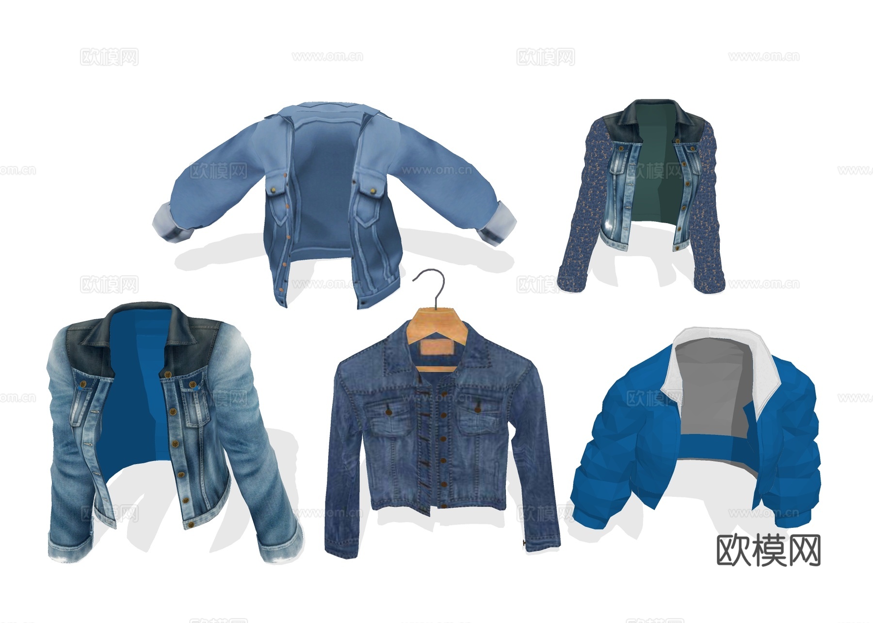 牛仔外套 上衣衣服 服饰su模型下载
