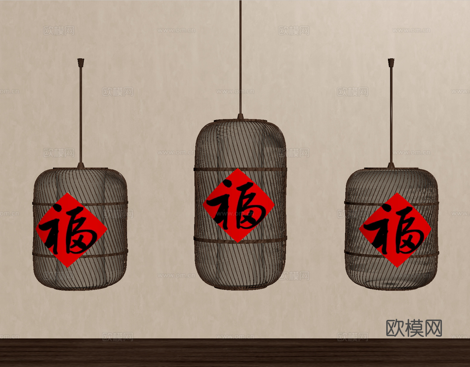 吊灯灯笼 装饰灯su模型