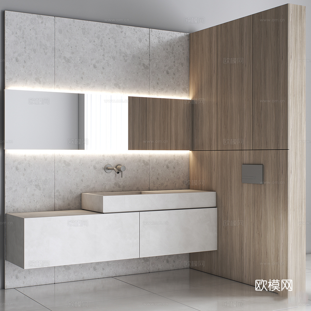 现代浴室柜 台盆柜3d模型