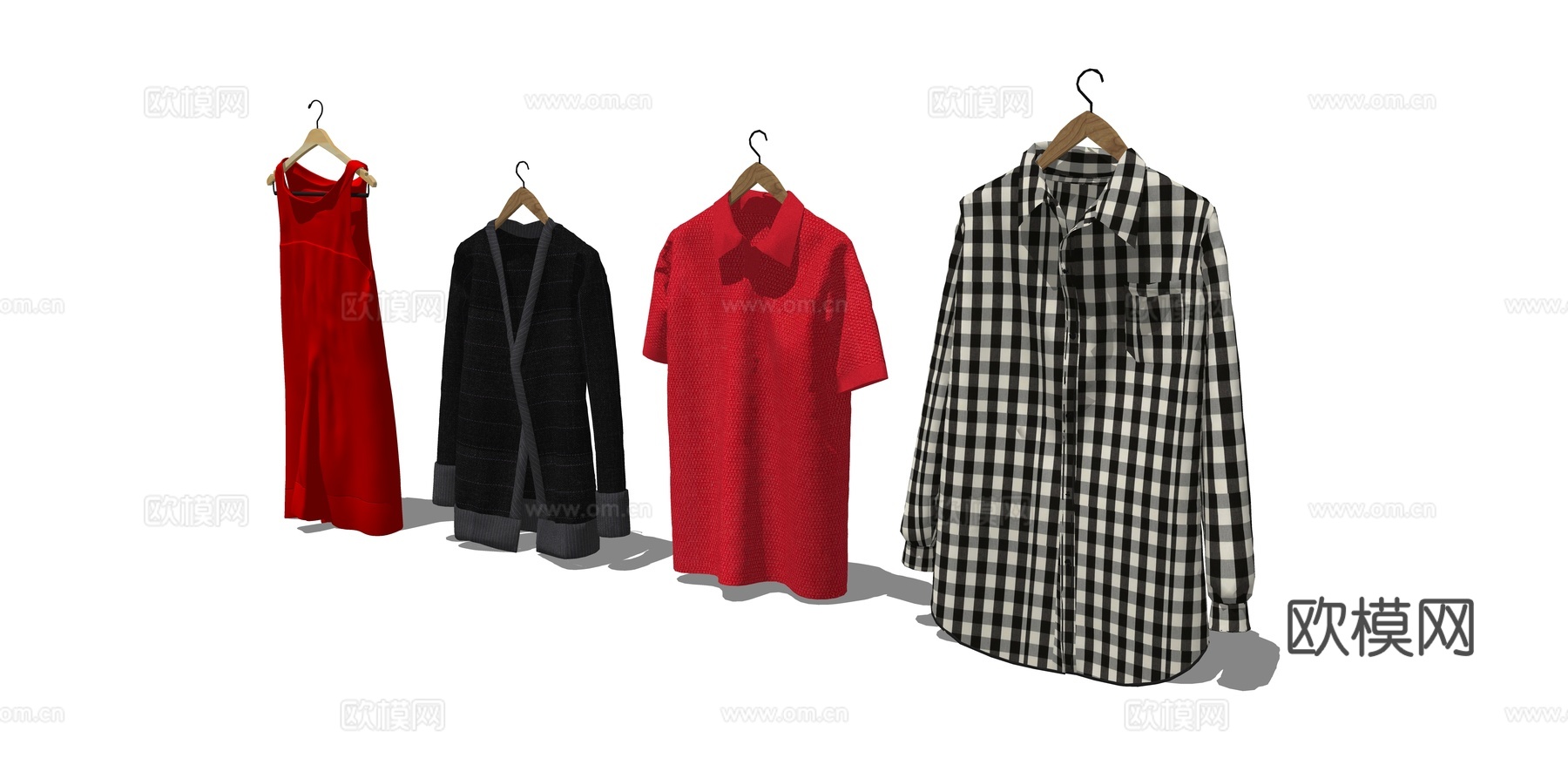 现代服装外套su模型下载