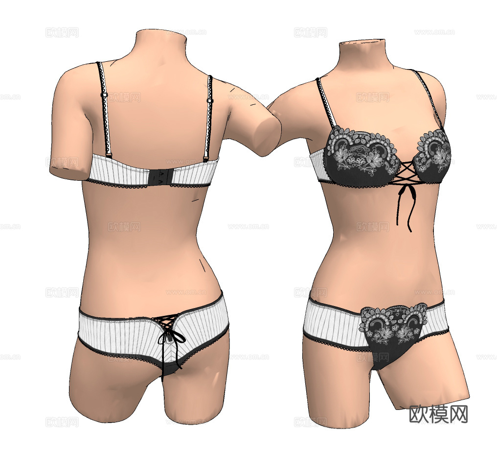 现代女士模特su模型