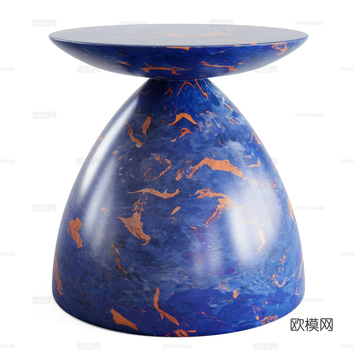 现代艺术大理石圆边几3d模型
