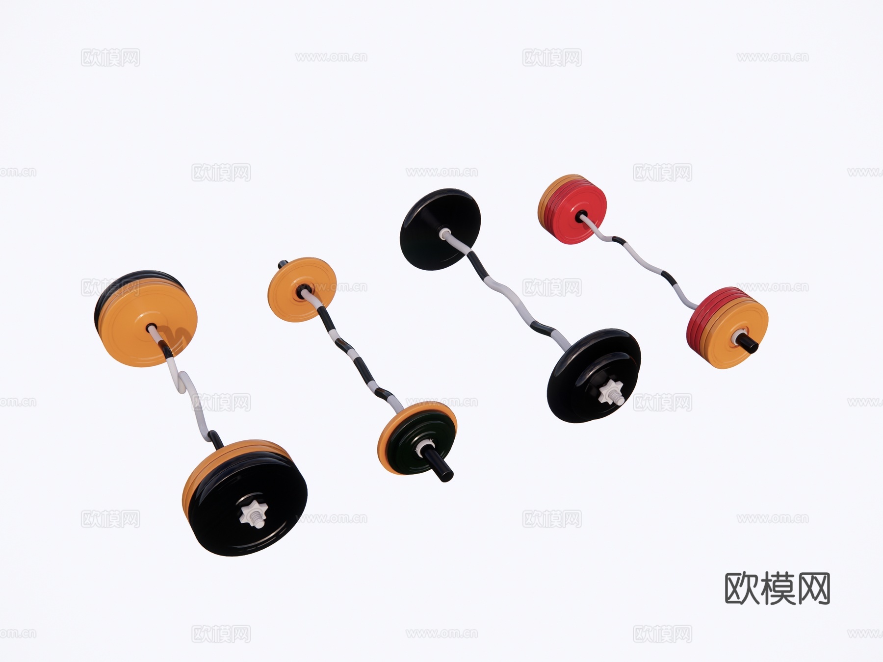 现代健身器械 健身器材su模型下载