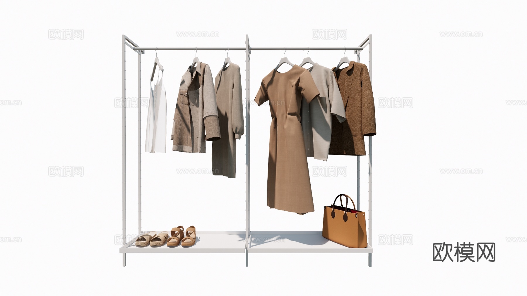 现代衣架衣服服装su模型下载