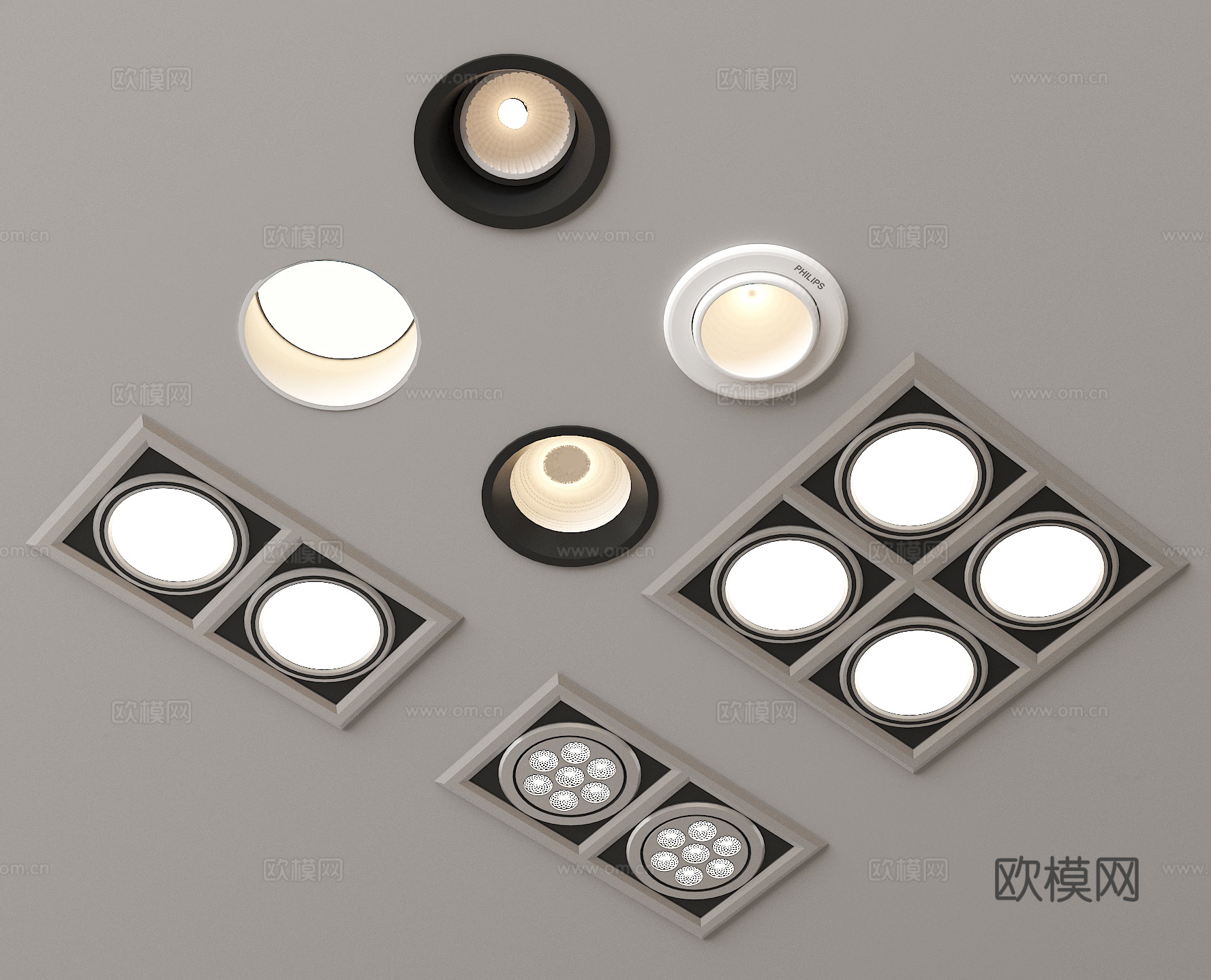射灯筒灯 牛眼灯3d模型