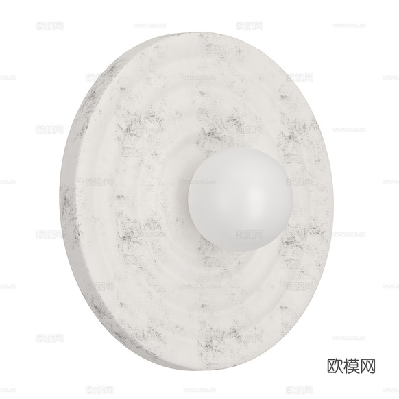現(xiàn)代意式大理石圓盤裝飾壁燈3d模型下載(渲染圖3)
