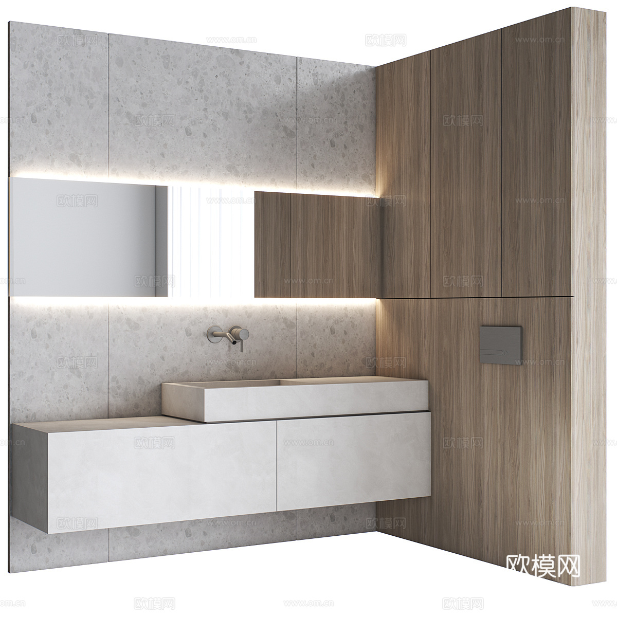 现代浴室柜 台盆柜3d模型
