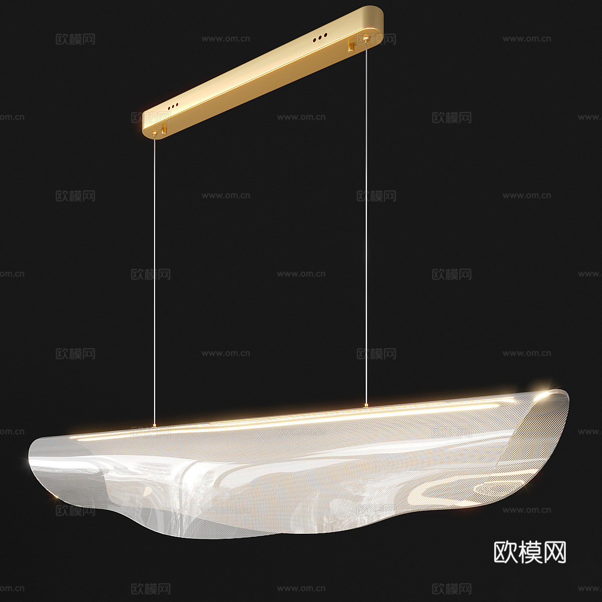 现代轻奢亚克力装饰吊灯3d模型