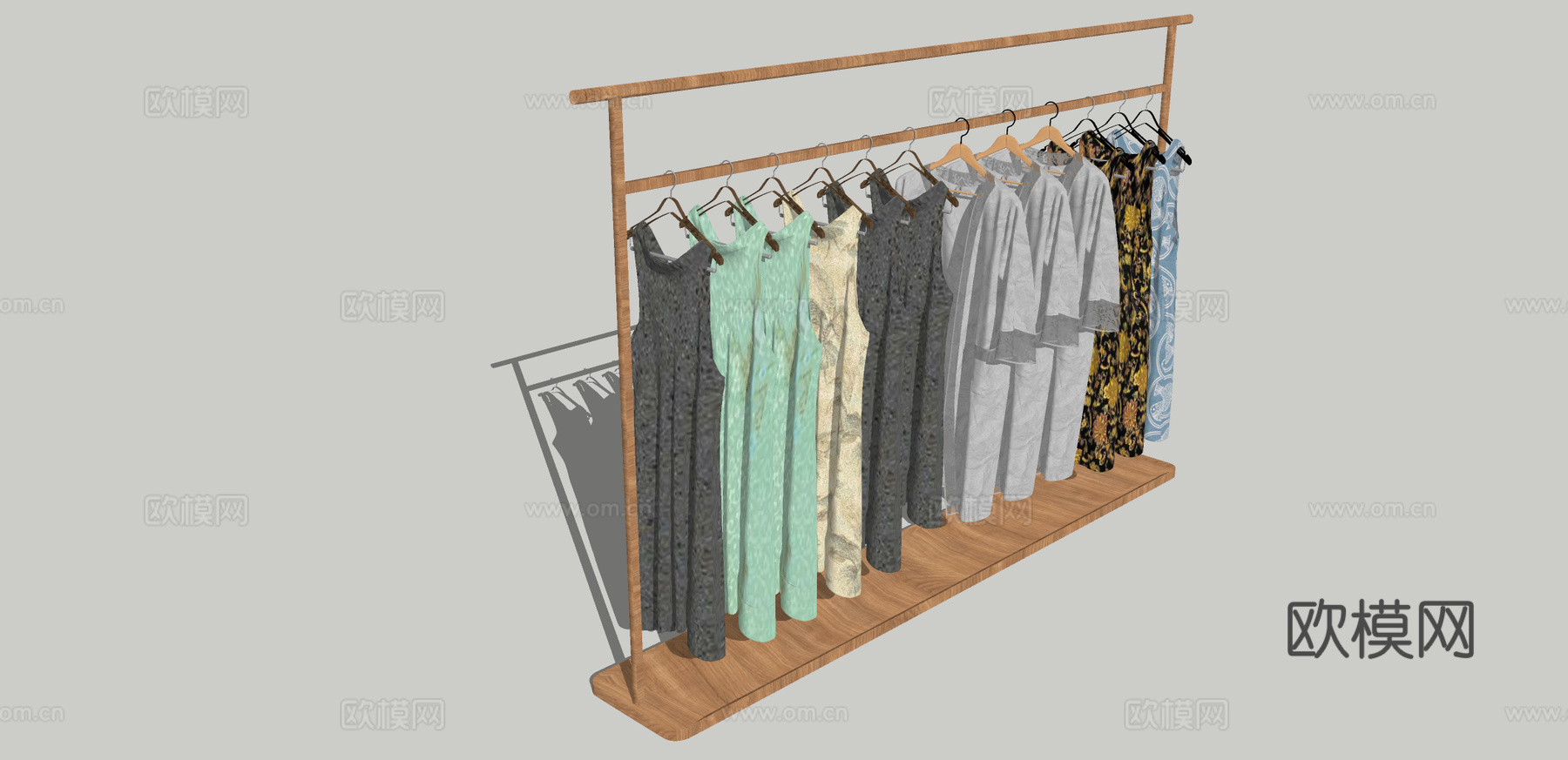 现代布艺衣服su模型