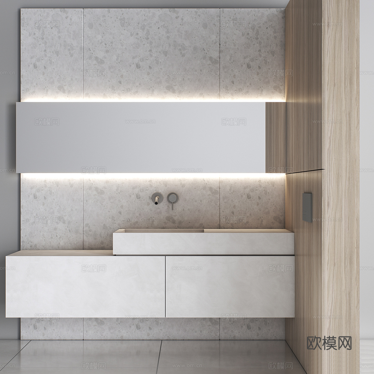 现代浴室柜 台盆柜3d模型