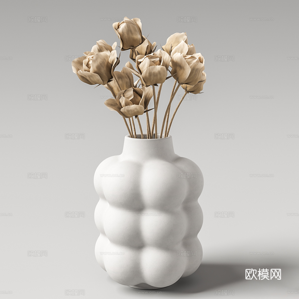 现代意式花瓶花艺3d模型