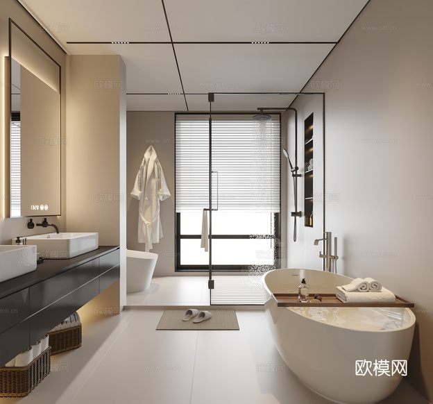 現(xiàn)代衛(wèi)生間 洗手臺(tái) 酒店衛(wèi)生間3d模型下載