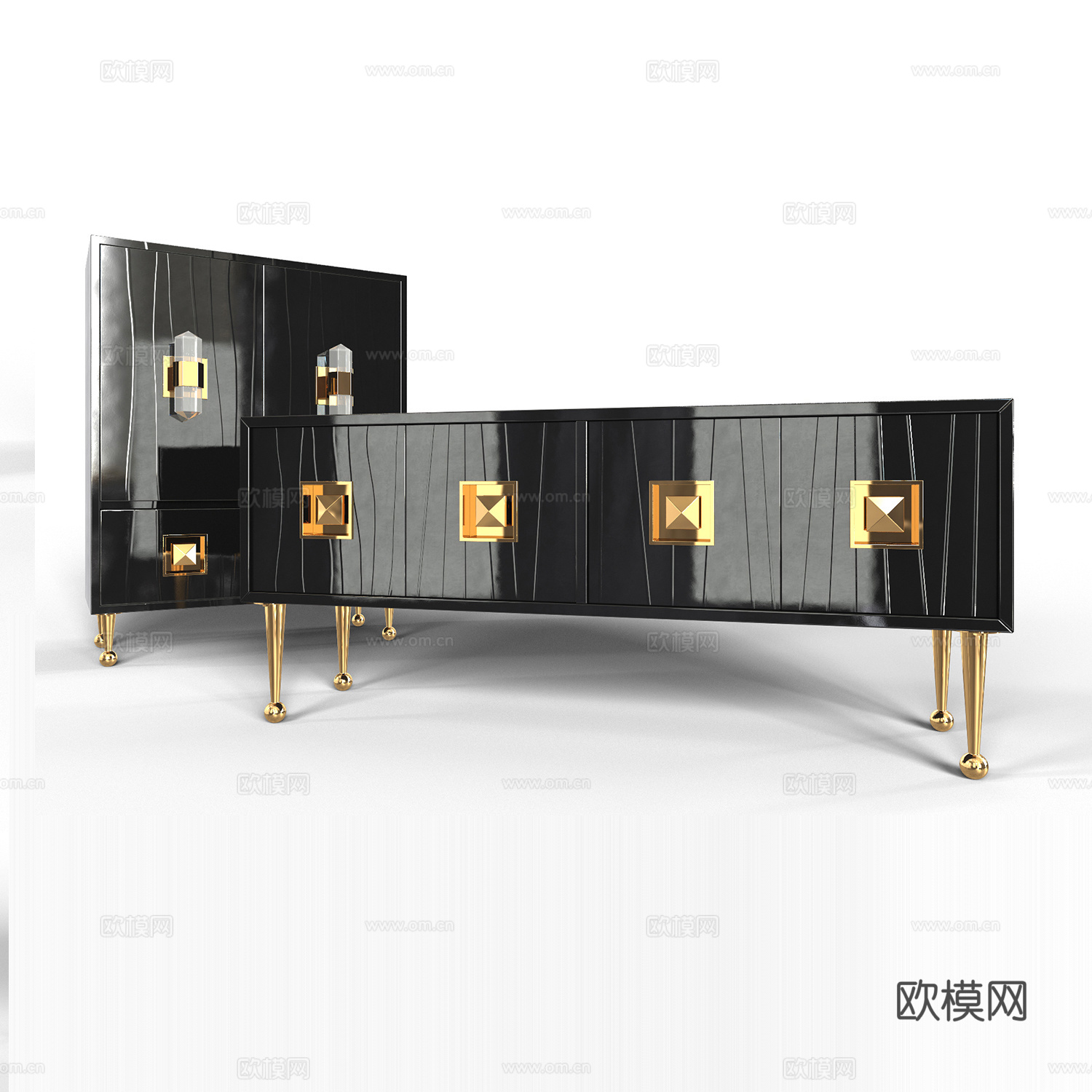 边柜电视柜组合3d模型