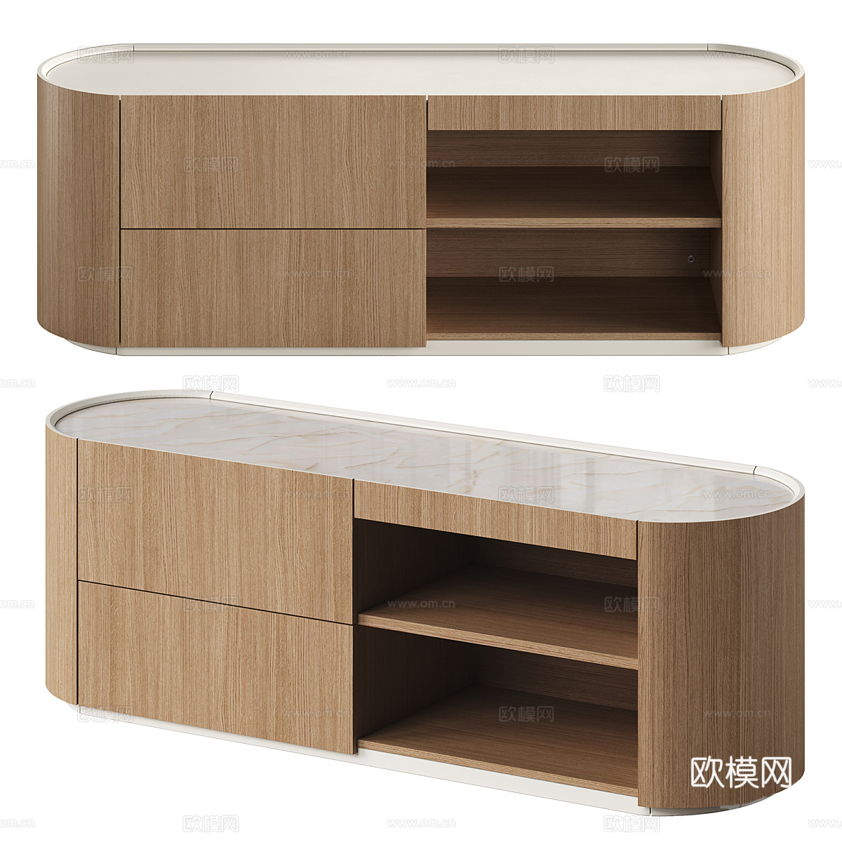 现代意式极简电视柜3d模型