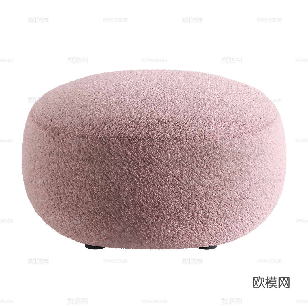 现代奶油风布艺沙发凳 脚凳3d模型
