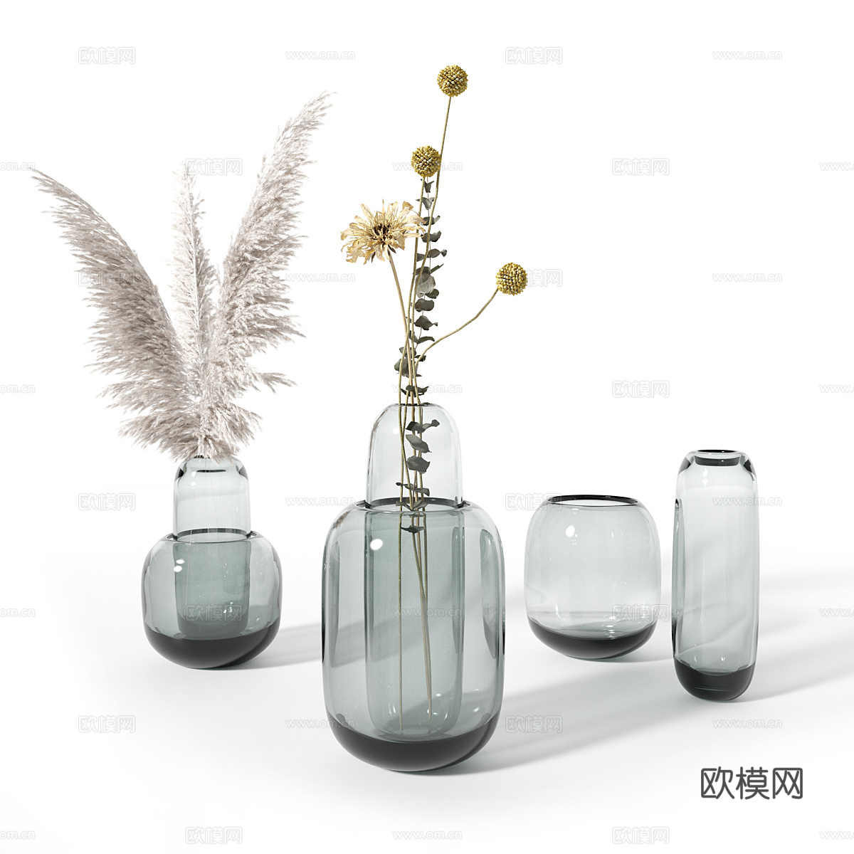 现代意式极简花瓶花艺3d模型