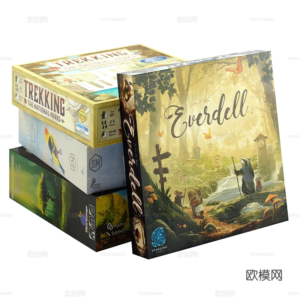 现代棋盘游戏套装3d模型