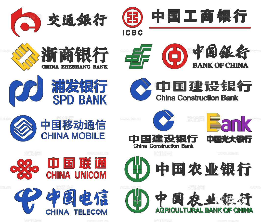 现代银行商标标志su模型下载