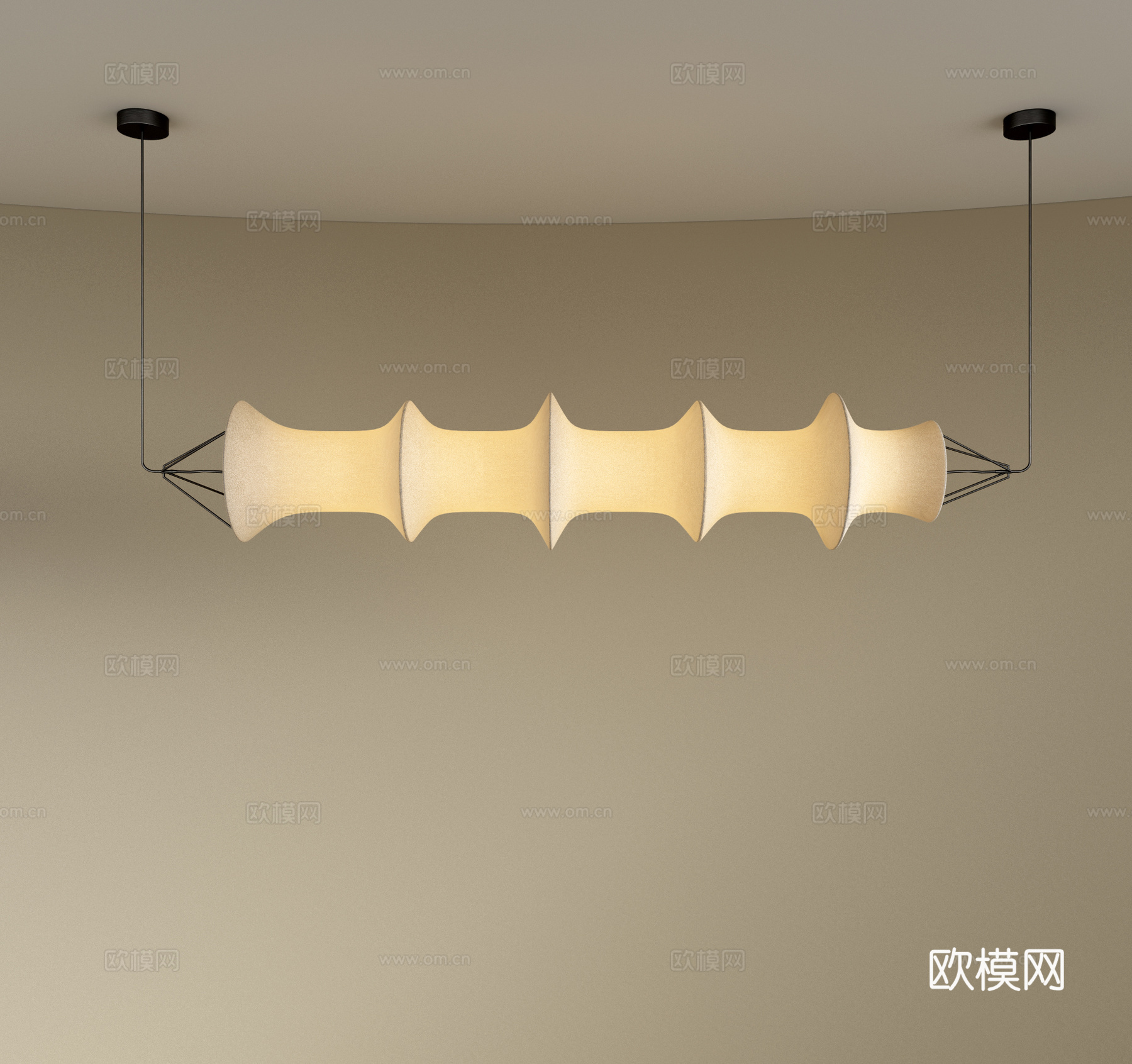 现代长条吊灯 餐厅吊灯 吧台吊灯 大型吊灯 前台吊灯3d模型