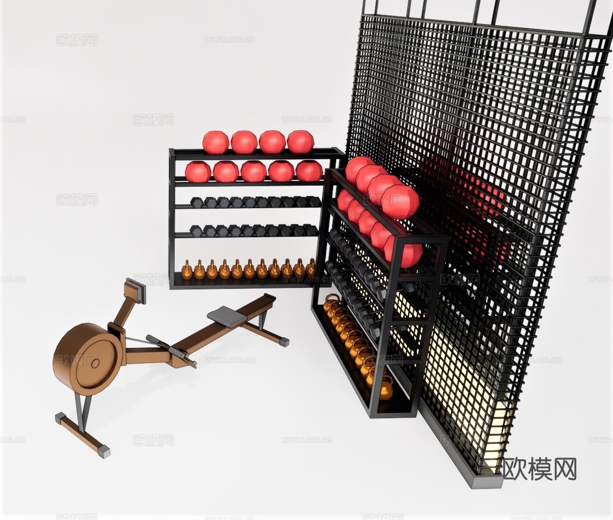 现代健身器材su模型下载