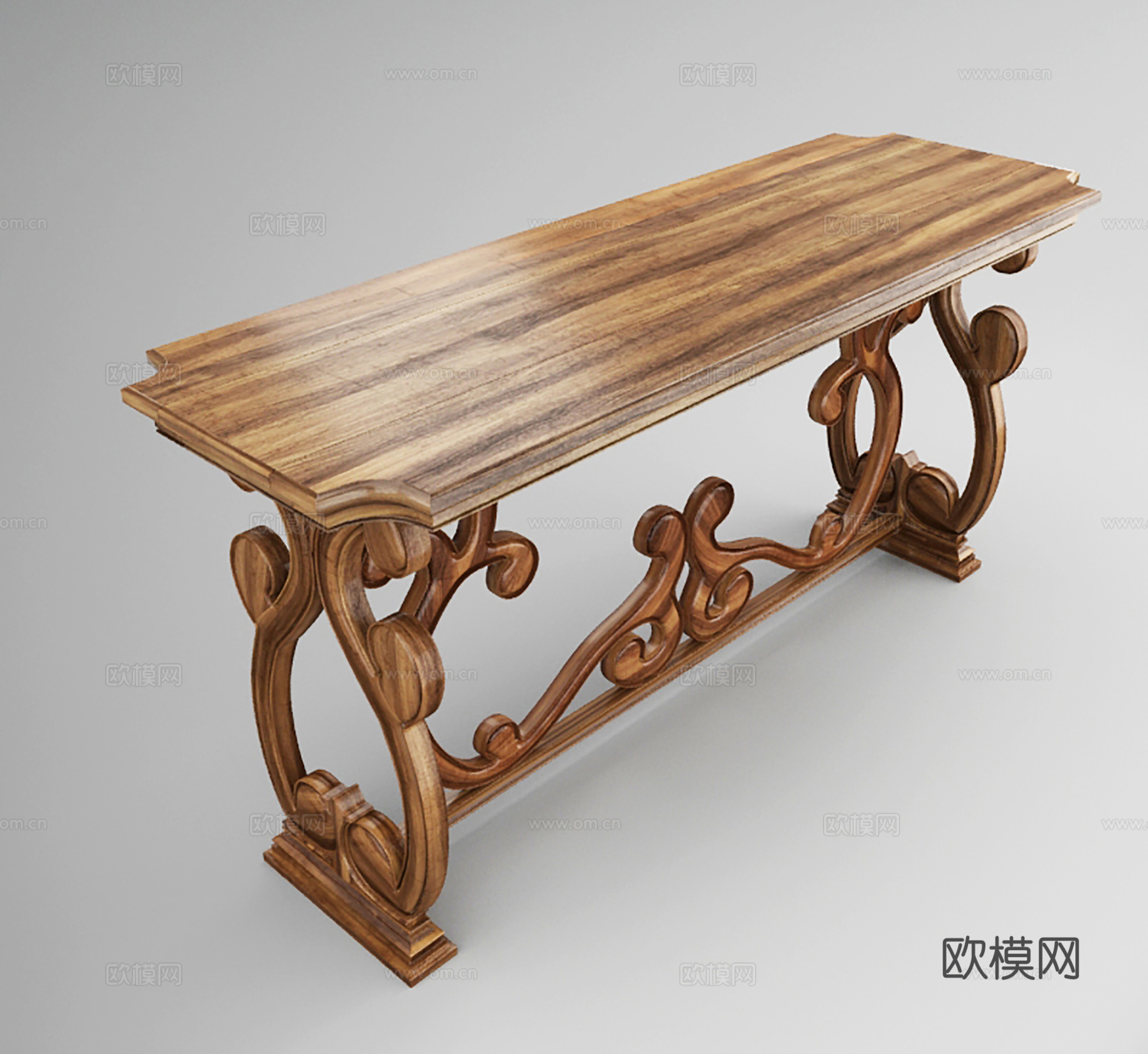 简欧桌几茶几 边几 实木长桌几su模型