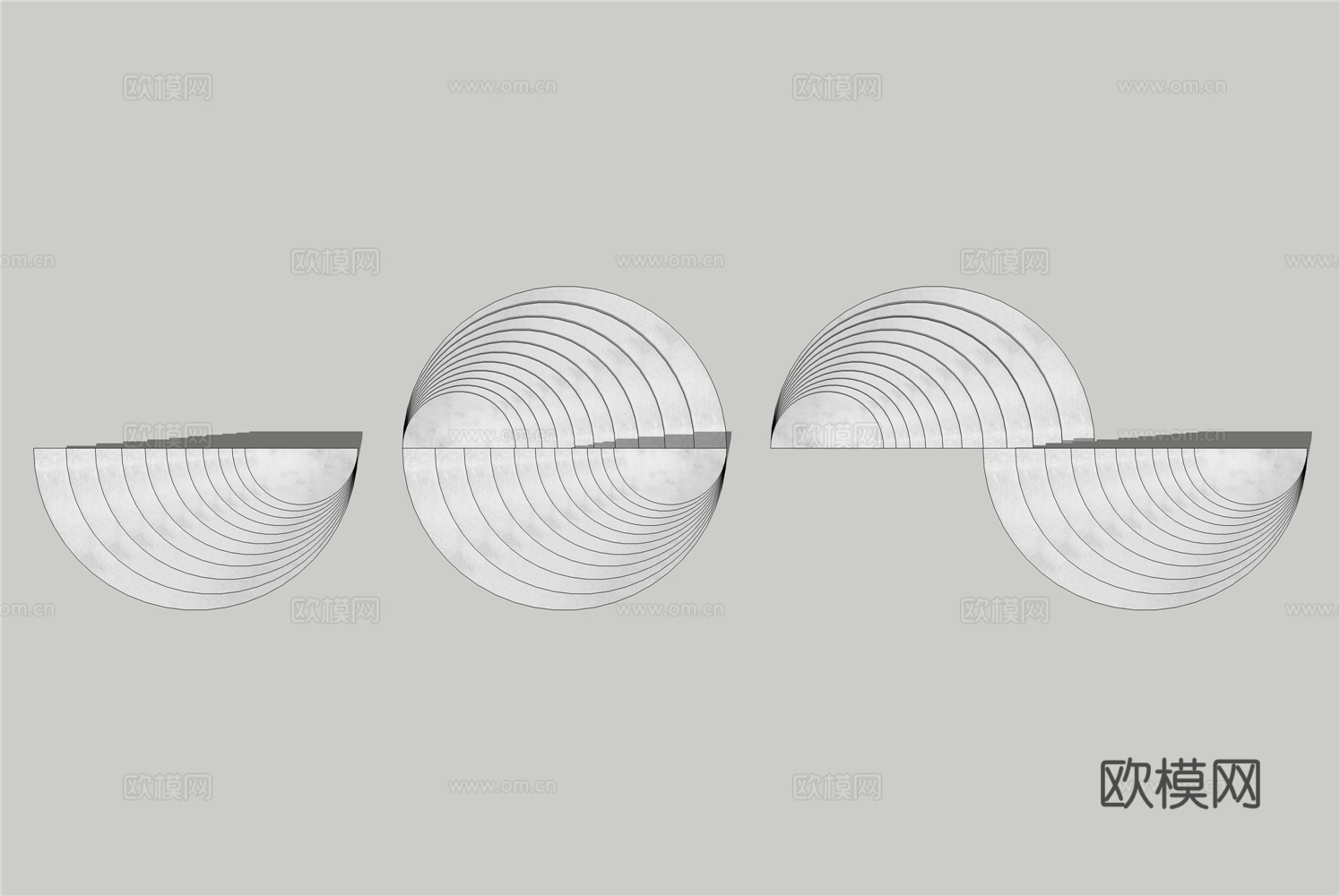 现代立体墙饰挂件su模型下载