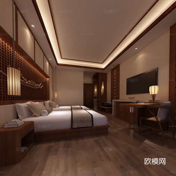 客房3d模型下載(渲染圖1)