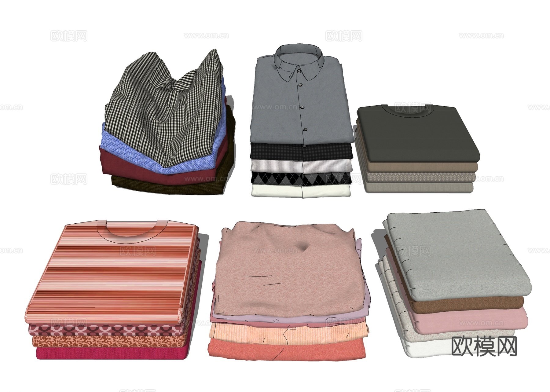 折叠衣服 服装服饰su模型下载