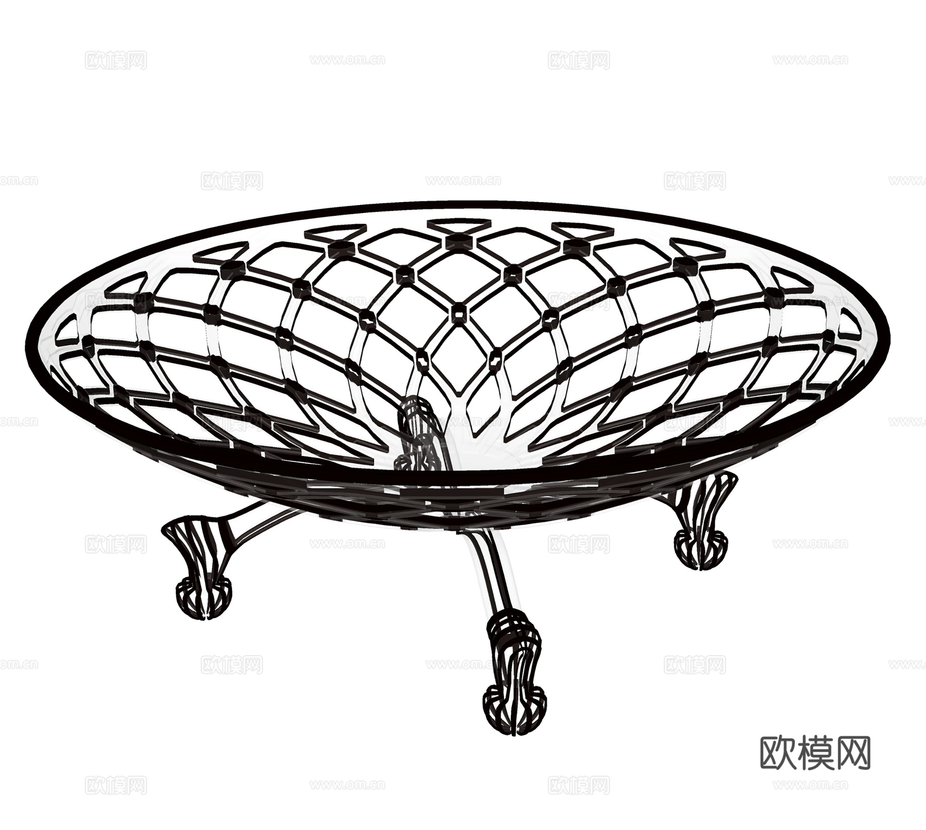 现代水果盘 装饰盘 糖果盘su模型