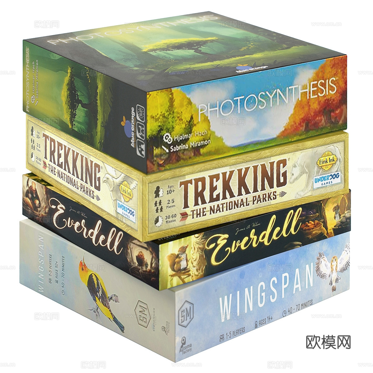 现代棋盘游戏套装3d模型