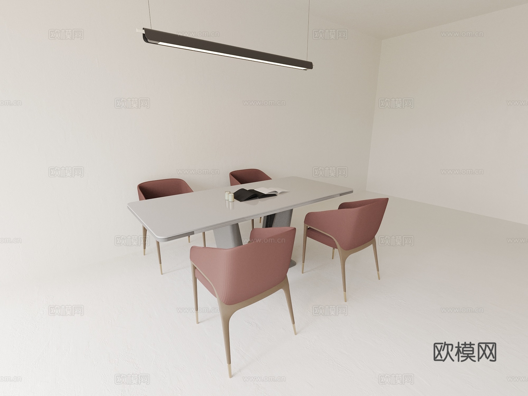 餐桌椅组合 多人餐桌椅3d模型