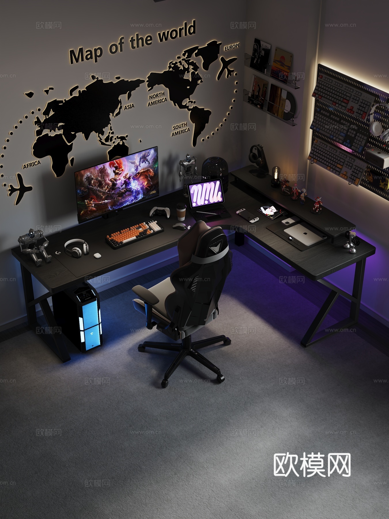 现代电竞房免费3d模型