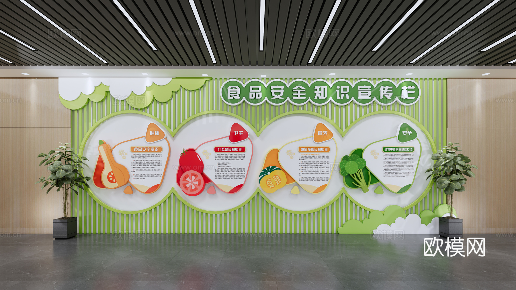 现代食品安全文化墙su模型下载