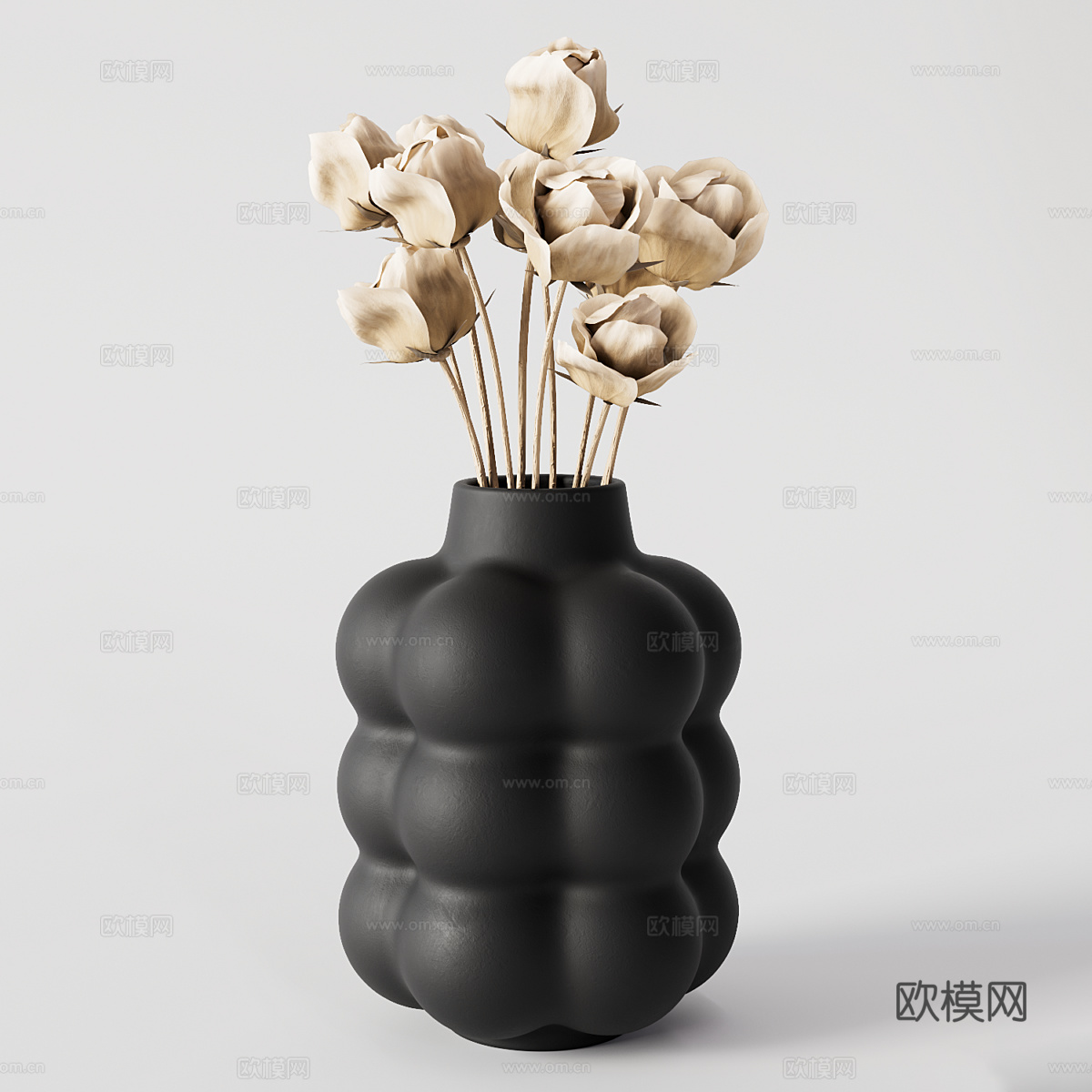 现代意式花瓶花艺3d模型