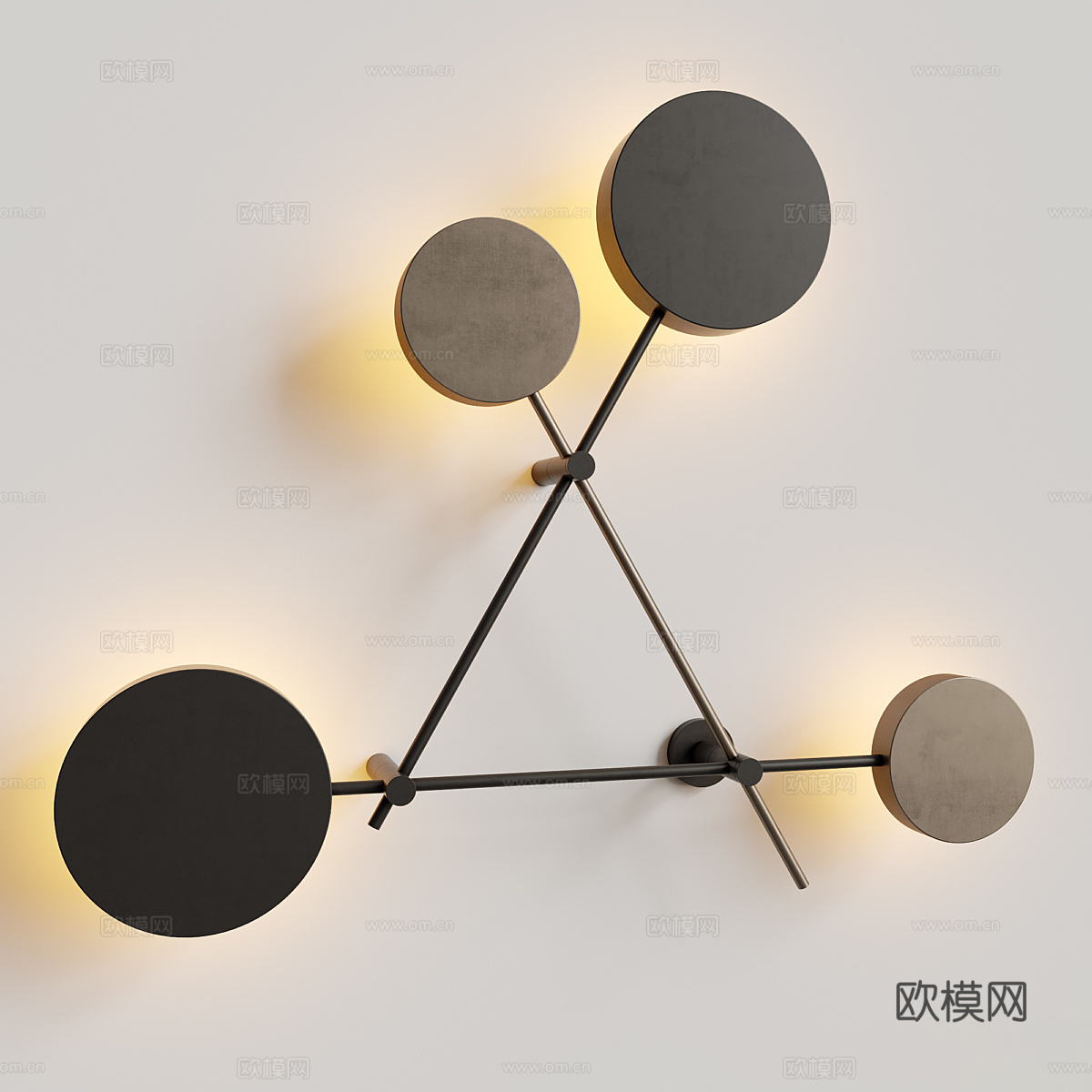 现代极简金属装饰壁灯3d模型