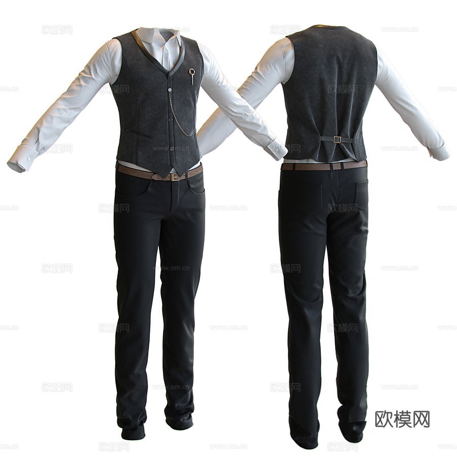 现代男装服饰su模型下载
