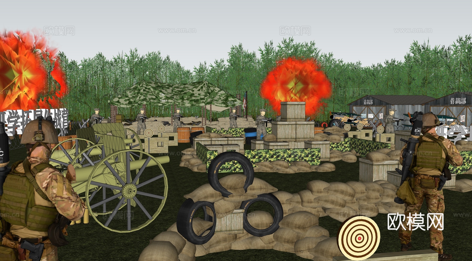 现代丛林CS基地训练场su模型下载
