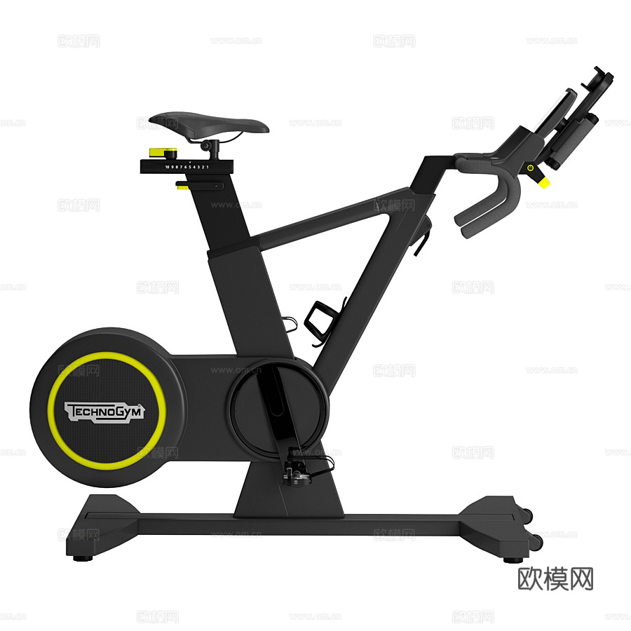 现代动感单车健身器材su模型下载