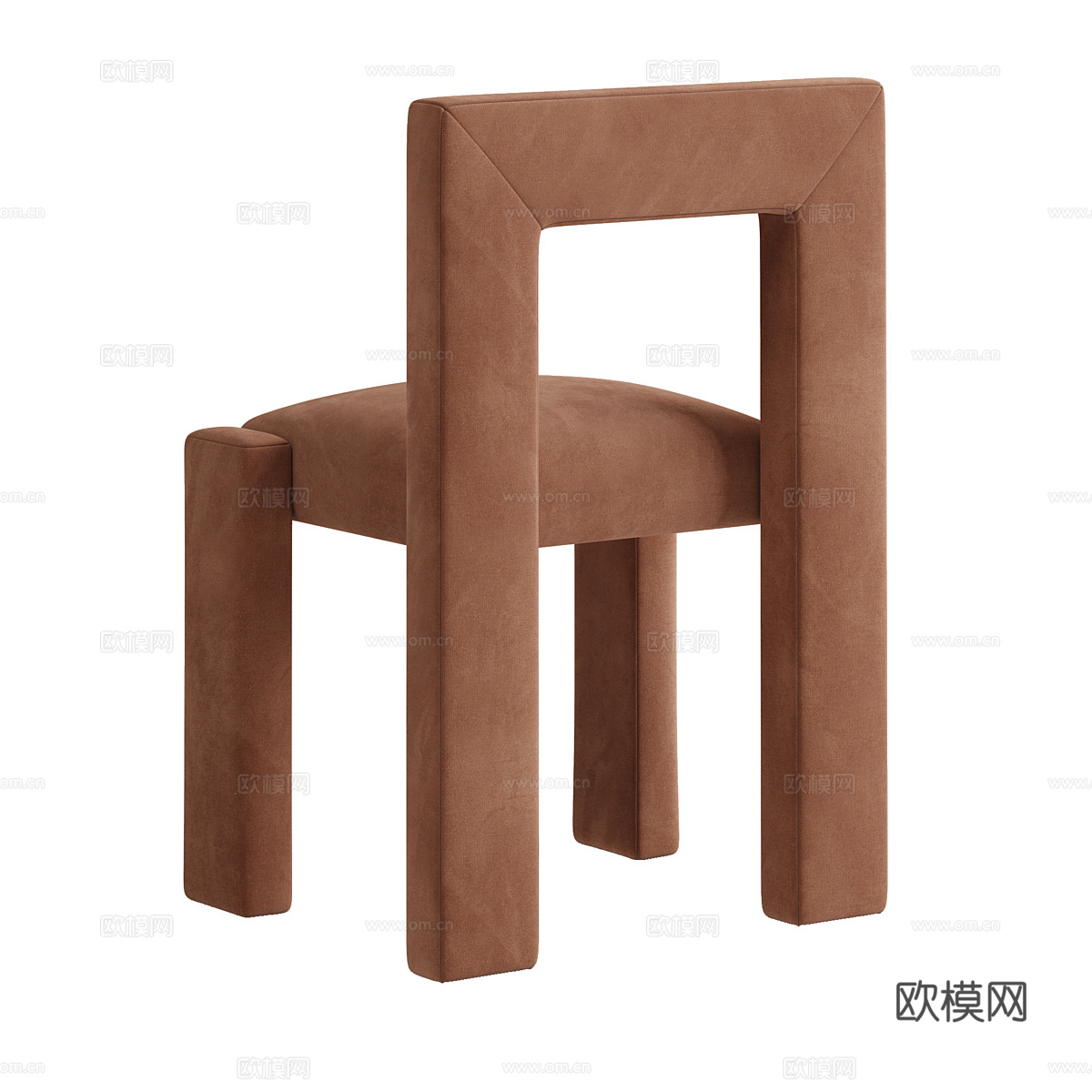 现代意式奶油风布艺椅子3d模型