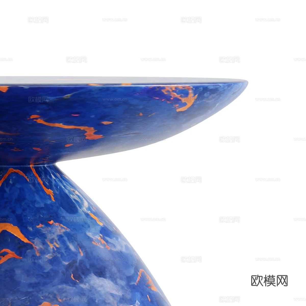 现代艺术大理石圆边几3d模型