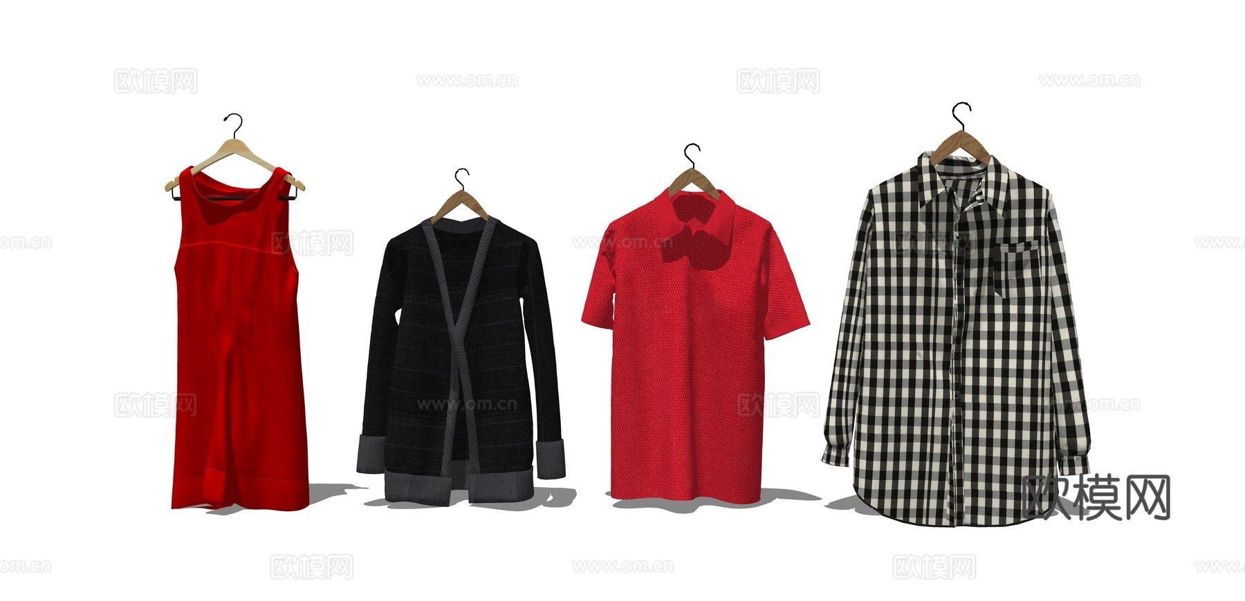现代服装外套su模型下载