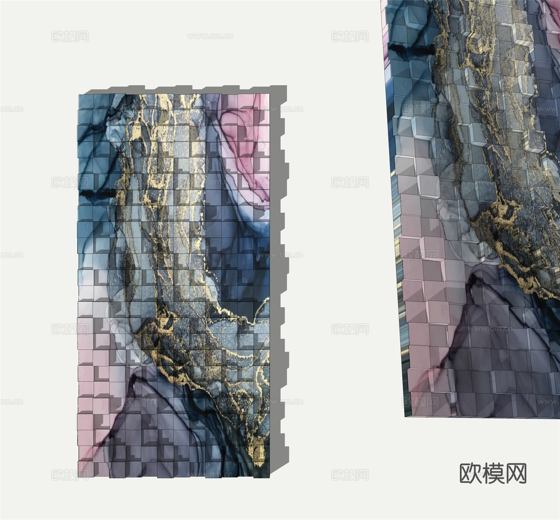 现代造型墙面su模型下载