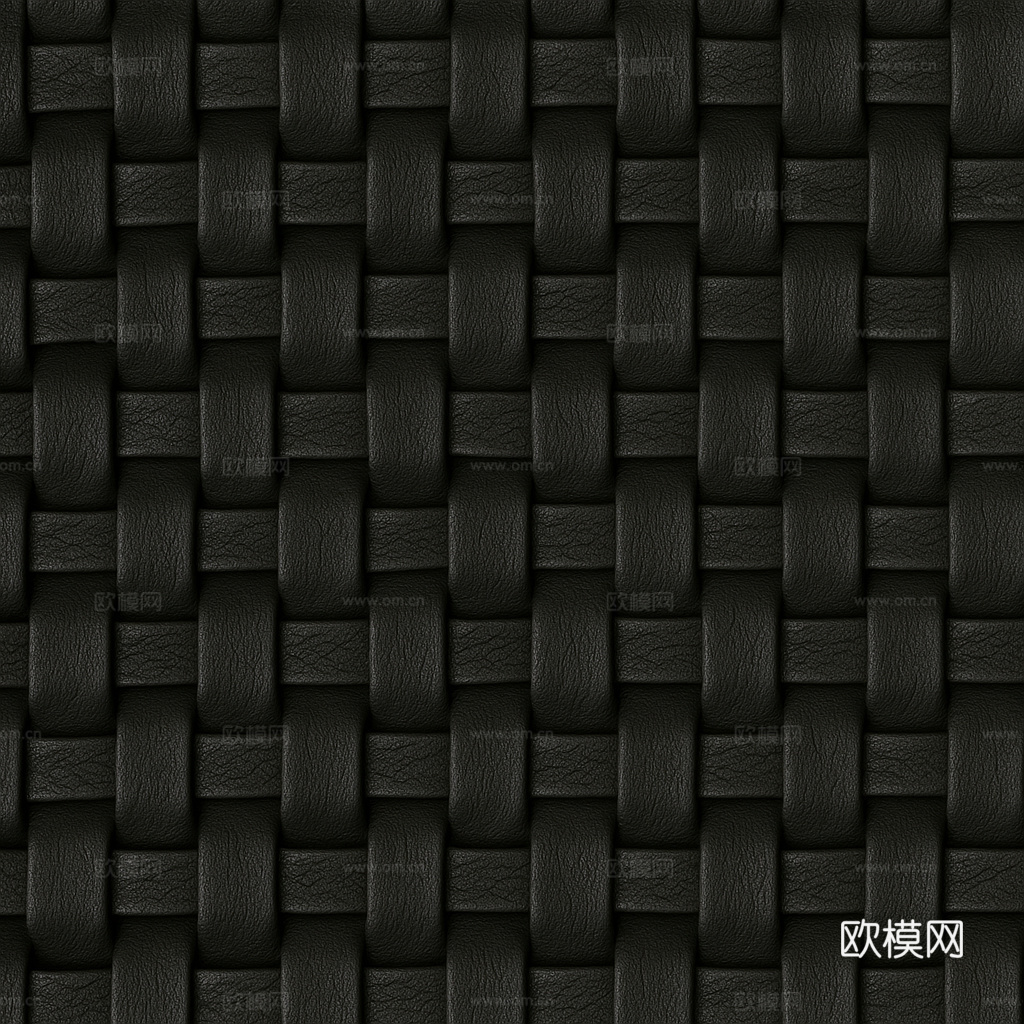 黑色编织皮革