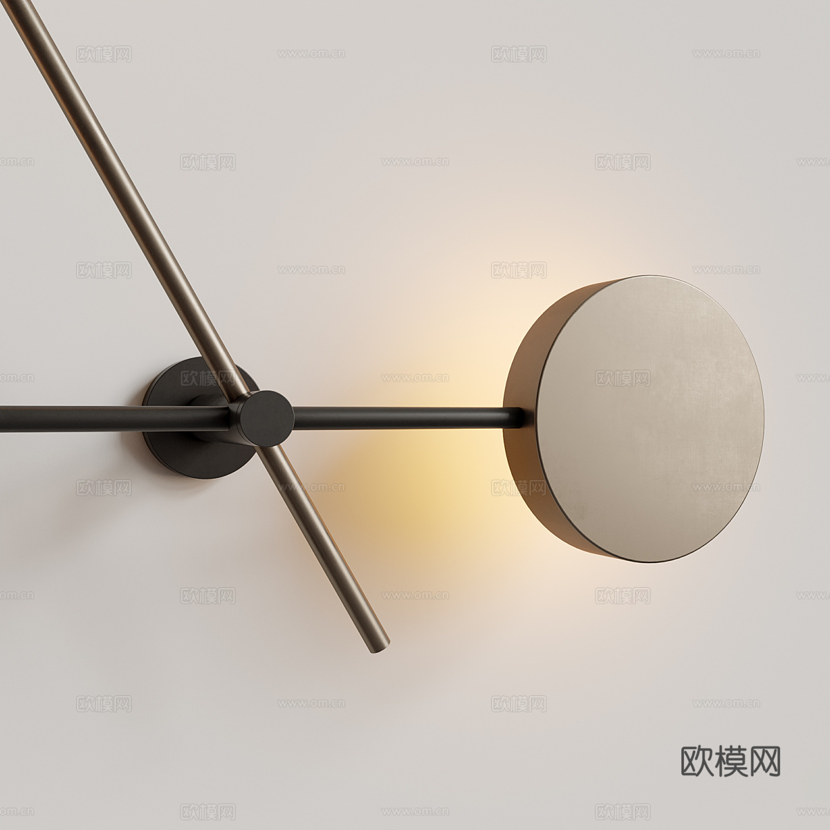 现代极简金属装饰壁灯3d模型